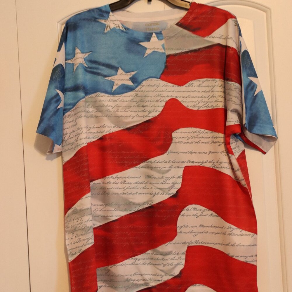 Cotton Traders Sport Patriotic Tee  Size L